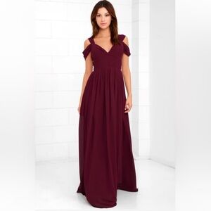 NWOT Lulus Make Me Move Burgundy Maxi Dress